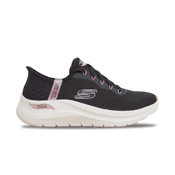 Skechers Arch Fit 2.0 Easy Chic Γυναικειο Παπουτσι Μαυρο - Ροζ