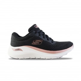 Skechers Arch Fit Engineered Mesh Lace Up Air Γυναικειο Παπουτσι Μαυρο - Χρυσο