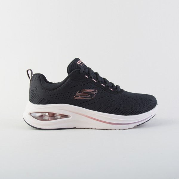 Skechers Engineered Mesh Metallic Trim LaceUp Γυναικειο Παπουτσι Μαυρο - Χρυσο