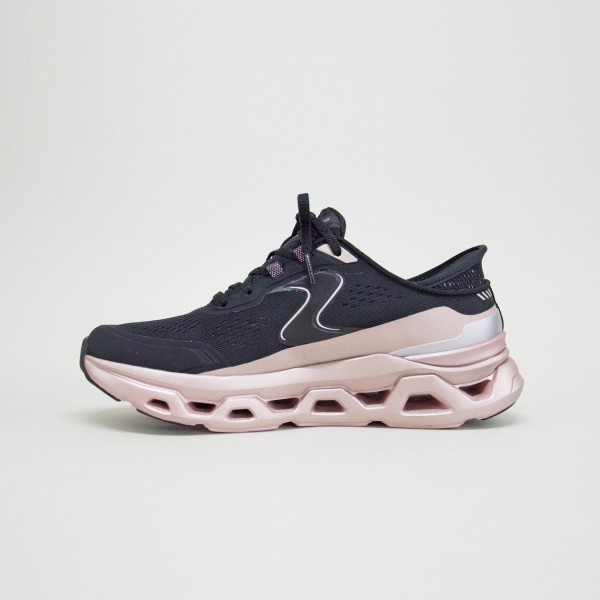 Skechers Slip Ins Glide Step Shine Comfort Γυναικειο Παπουτσι Μαυρο - Ροζ