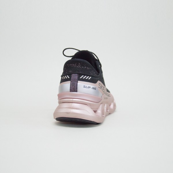 Skechers Slip Ins Glide Step Shine Comfort Γυναικειο Παπουτσι Μαυρο - Ροζ