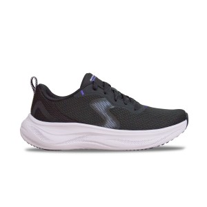 Skechers Cloud Smooth Wave Lace Up Γυναικειο Παπουτσι Μαυρο - Λευκο