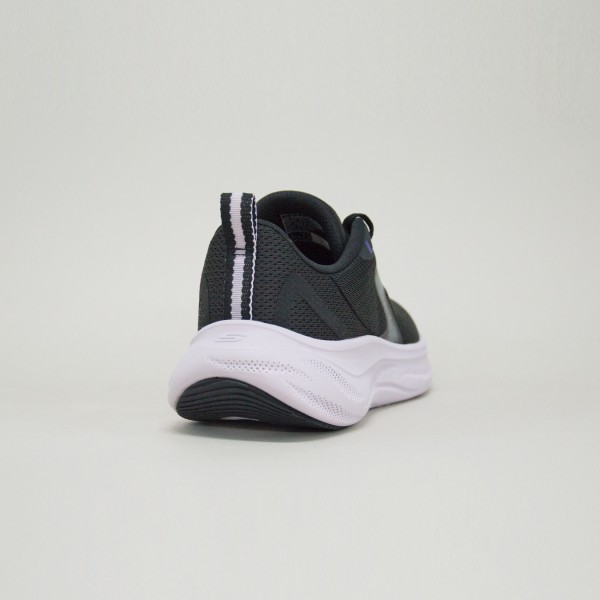 Skechers Cloud Smooth Wave Lace Up Γυναικειο Παπουτσι Μαυρο - Λευκο