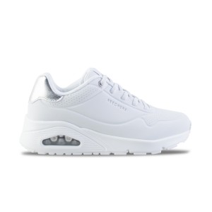 Skechers Uno Shimmer Away Synthetic Leather Γυναικειο Παπουτσι Λευκο