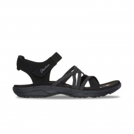 Skechers Modern Comfort Reggae Slim Strappy Stretch Γυναικειο Πεδιλο Μαυρο