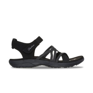 Skechers Modern Comfort Reggae Slim Strappy Stretch Γυναικειο Πεδιλο Μαυρο