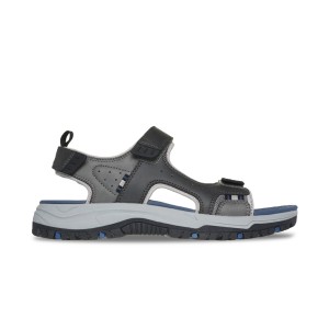 Skechers Rigdon All Day Relaxed Fit Vegan Ανδρικο Σανδαλι Μαυρο - Γκρι
