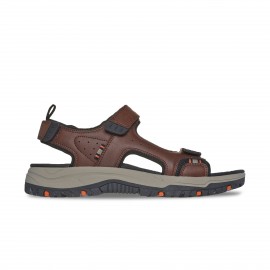 Skechers Rigdon All Day Relaxed Fit Vegan Ανδρικο Σανδαλι Καφε