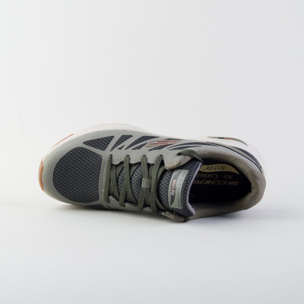 Skechers Arch Fit Engineered Mesh Lace Up Ανδρικο Παπουτσι Χακι
