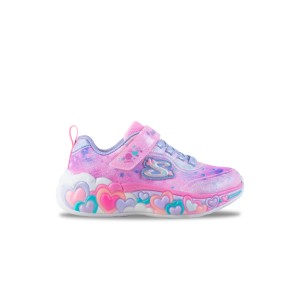 Skechers Lighted  Satin Gore Heart Παιδικο Παπουτσι Ροζ