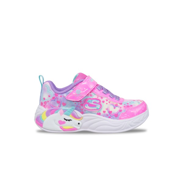 Skechers Lighted Unicorn Gore Prints Παιδικο Παπουτσι Ροζ
