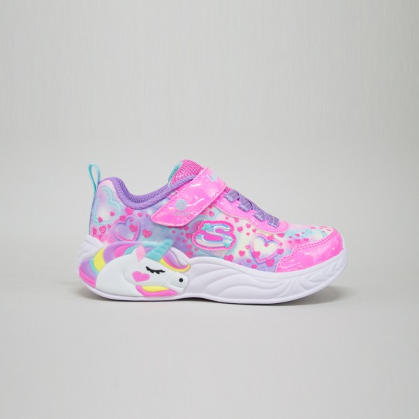 Skechers Lighted Unicorn Gore Prints Παιδικο Παπουτσι Ροζ