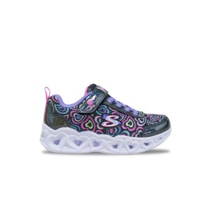 Skechers Heart Lights Boogie Love Running Παιδικο Παπουτσι Μαυρο - Μωβ
