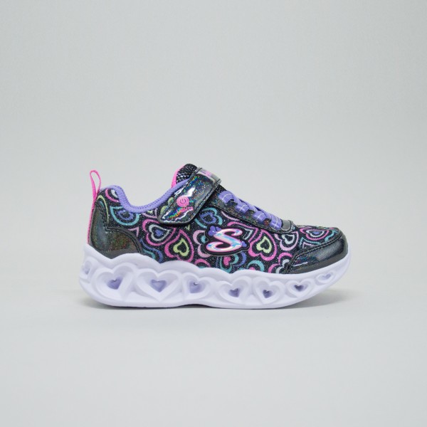 Skechers Heart Lights Boogie Love Running Παιδικο Παπουτσι Μαυρο - Μωβ
