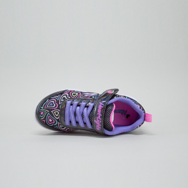 Skechers Heart Lights Boogie Love Running Παιδικο Παπουτσι Μαυρο - Μωβ