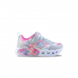 Skechers Infinite Heart Lights Satin Παιδικο Παπουτσι Μωβ - Πολυχρωμο