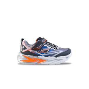 Skechers S Lights Flex Glow Παιδικο Παπουτσι Μαυρο - Μπλε