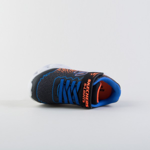 Skechers Lighted Core And Strap Sneaker Παιδικο Παπουτσι Μαυρο - Πορτοκαλι