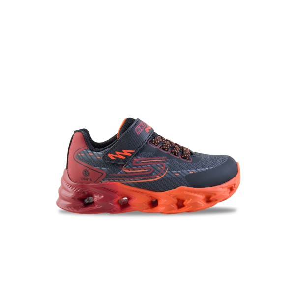 Skechers Lights Vortex 2.0 Quantroid Παιδικο Παπουτσι Μαυρο - Πορτοκαλι