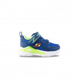 Skechers Lighted Gore And Strap Running Παιδικο Παπουτσι Μπλε - Πρασινο