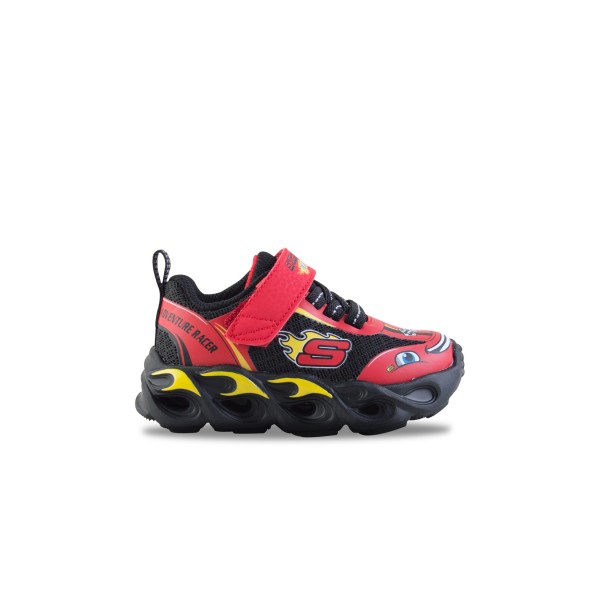 Skechers Hot Lights Thematic Gore Racer Βρεφικο Παπουτσι Κοκκινο - Μαυρο