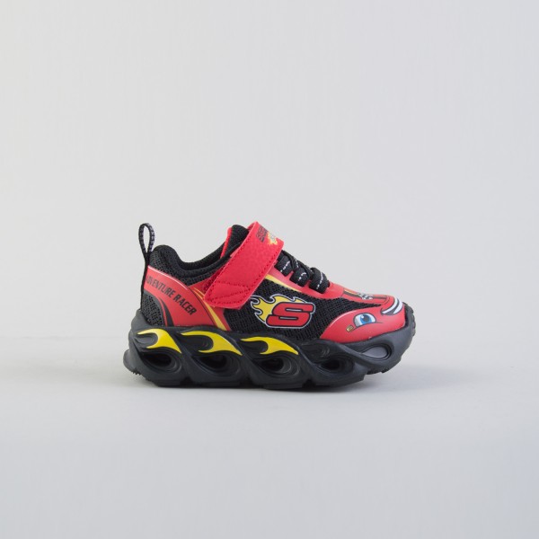 Skechers Hot Lights Thematic Gore Racer Βρεφικο Παπουτσι Κοκκινο - Μαυρο