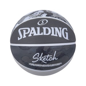 Spalding Sketch Dribble Rubber Μπαλα Μπασκετ Γκρι