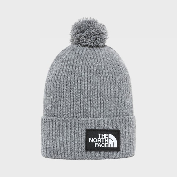 The North Face Salty Lined Logo Pom Unisex Σκουφος Γκρι