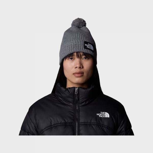 The North Face Salty Lined Logo Pom Unisex Σκουφος Γκρι