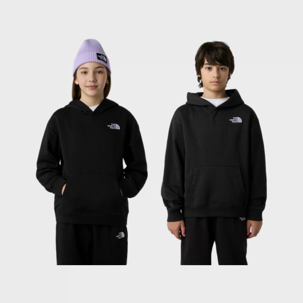 The North Face Teen Essentials Oversized Hooded Εφηβικο Φουτερ Μαυρο