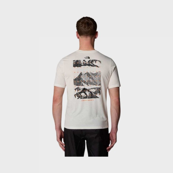 The North Face Foundation Mountains Faces Graphic Ανδρικη Μπλουζα Λευκη