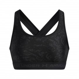 Under Armour Crossback Mid Print Γυναικειο Μπουστο Ανθρακι