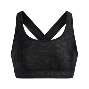 Under Armour Crossback Mid Print Γυναικειο Μπουστο Ανθρακι