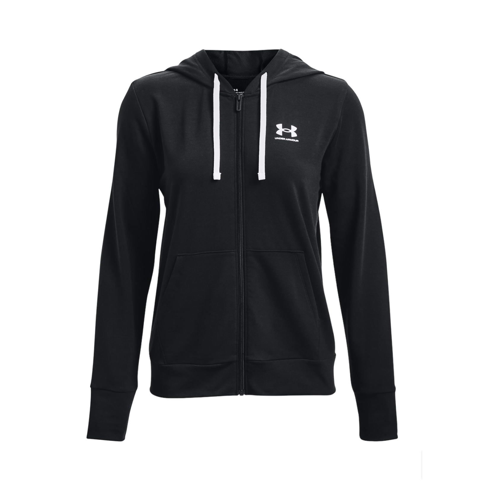 Under Armour Rival Terry Full Zip Hooded Γυναικεια Ζακετα Μαυρη