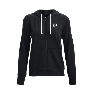Under Armour Rival Terry Full Zip Hooded Γυναικεια Ζακετα Μαυρη