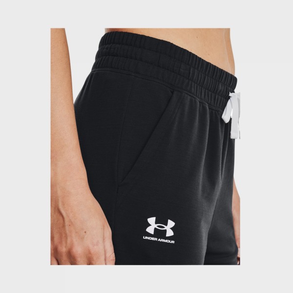 Under Armour Rival Terry Jogger Γυναικειο Παντελονι Μαυρο
