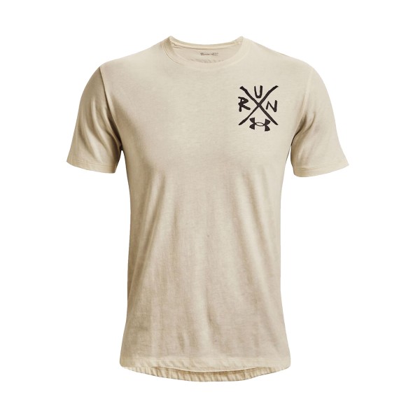 Under Armour Destroy All Miles Graphic Ανδρικη Μπλουζα Εκρου 