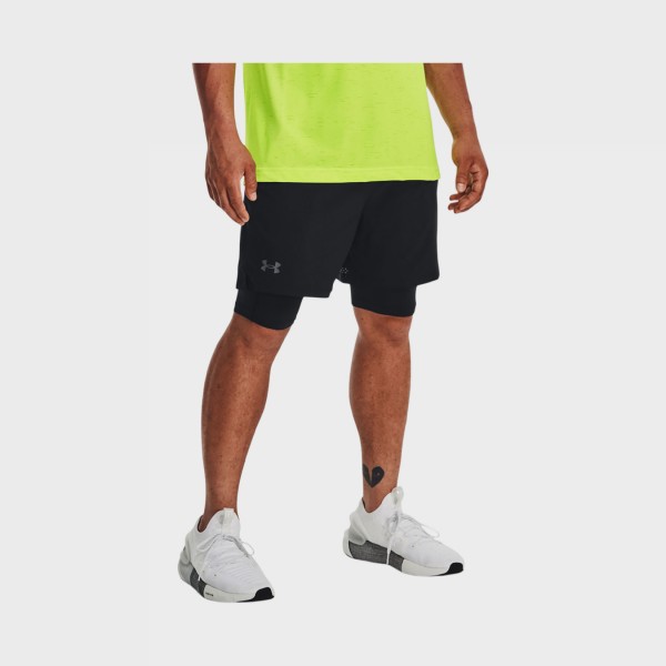 Under Armour Vanish Woven 2IN1 Train Ανδρικο Σορτσακι Μαυρο