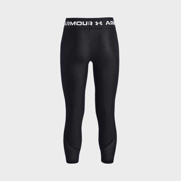 Under Armour Heat Gear Ankle Crop Small logo Εφηβικο Κολαν Μαυρο