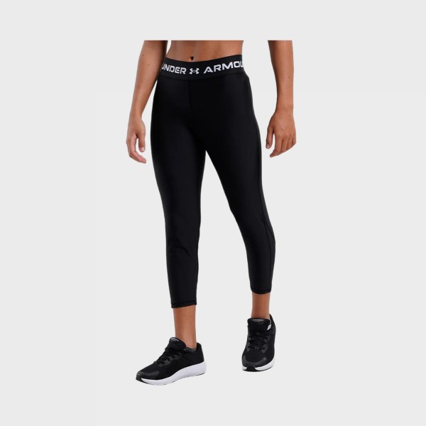 Under Armour Heat Gear Ankle Crop Small logo Εφηβικο Κολαν Μαυρο