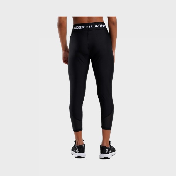 Under Armour Heat Gear Ankle Crop Small logo Εφηβικο Κολαν Μαυρο