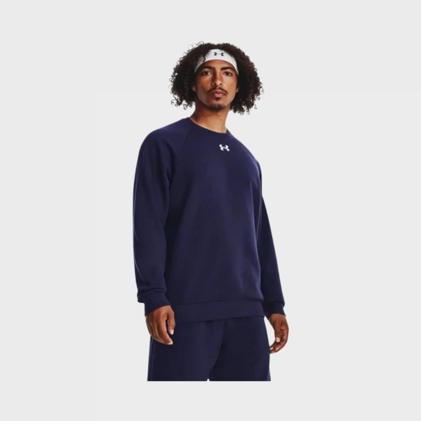 Under Armour Rival Fleece Crew Neck Ανδρικη Φουτερ Μπλε