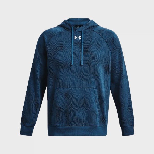 Under Armour Rival Fleece Printed Hooded Ανδρικη Φουτερ Μπλε