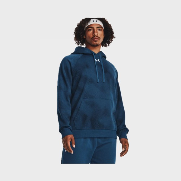 Under Armour Rival Fleece Printed Hooded Ανδρικη Φουτερ Μπλε