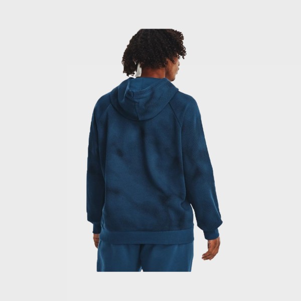 Under Armour Rival Fleece Printed Hooded Ανδρικη Φουτερ Μπλε