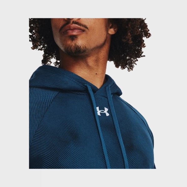 Under Armour Rival Fleece Printed Hooded Ανδρικη Φουτερ Μπλε