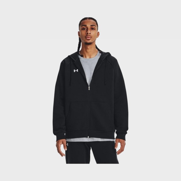 Under Armour Rival Fleece Small Logo Hooded Ανδρικη Ζακετα Μαυρη