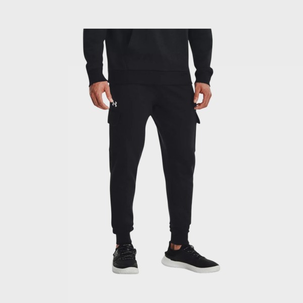 Under Armour Rival Fleece Cargo Style Ανδρικο Παντελονι Μαυρο