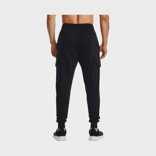 Under Armour Rival Fleece Cargo Style Ανδρικο Παντελονι Μαυρο