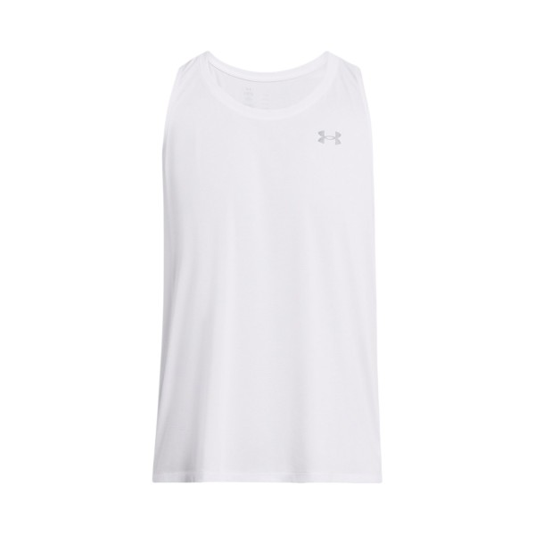 Under Armour Streaker Singlet Running Αμανικη Ανδρικη Μπλουζα Λευκη